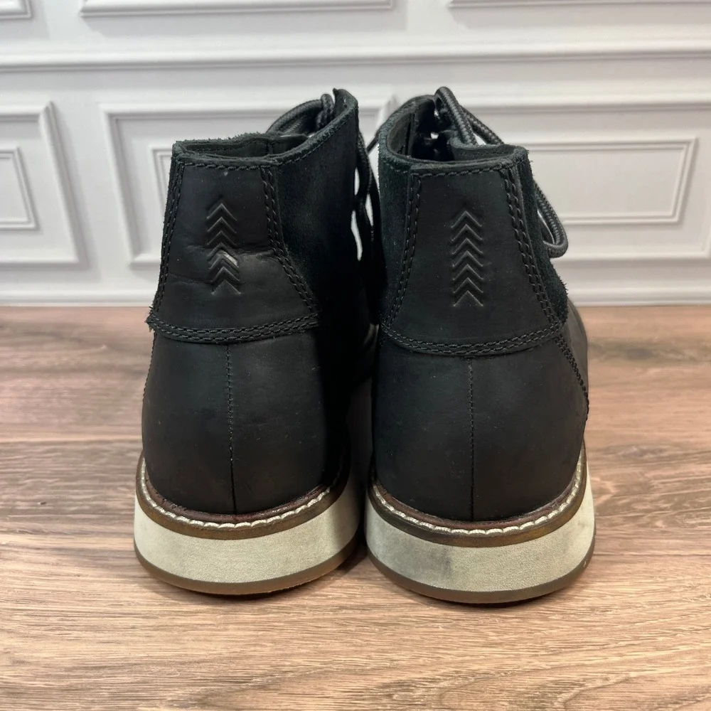 Kodiak McKinney Boots Mens Black Leather Suede Wedge Sole Size 9